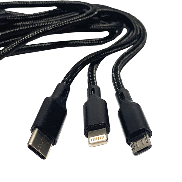 USB Cable 3 in 1 (Multiple black)