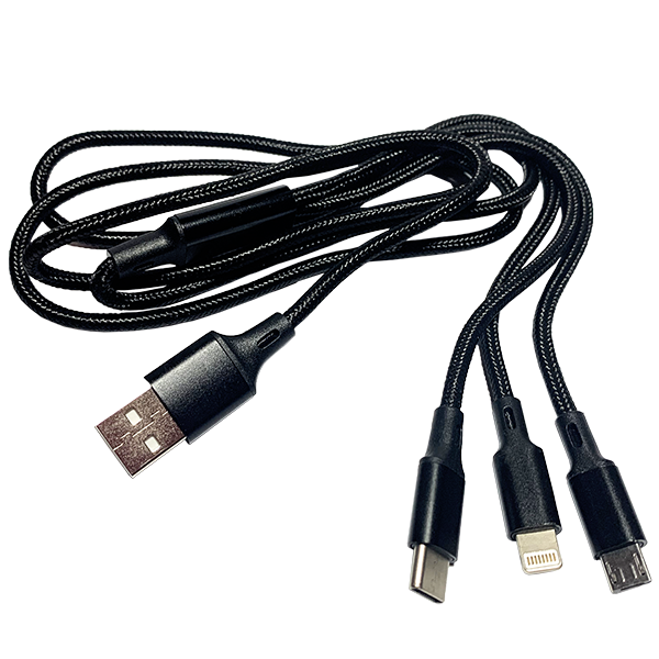 USB Cable 3 in 1 (Multiple black)